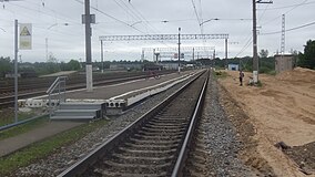 Piattaforma demolita, vista dall'edificio della stazione