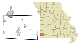 Newton County Missouri Incorporated and Unincorporated areas Diamond Highlighted.svg