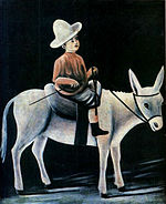 Pirosmani. A boy riding a donkey