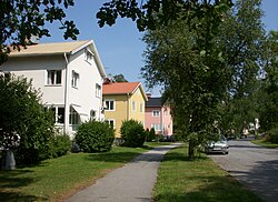 Bebyggelsen längs Nockeby Kyrkväg