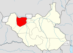 Местоположба во Јужен Судан.