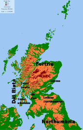 map showing 8th-century Scotland