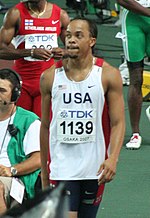 Wallace Spearmon is the current 200 meters meet record holder. Osaka07 D5A Wallace Spearmon.jpg