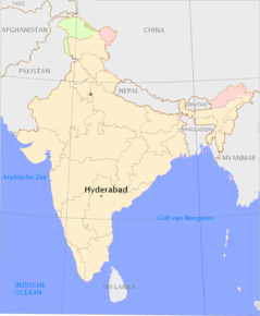 Poziția localității Hyderabad, India
