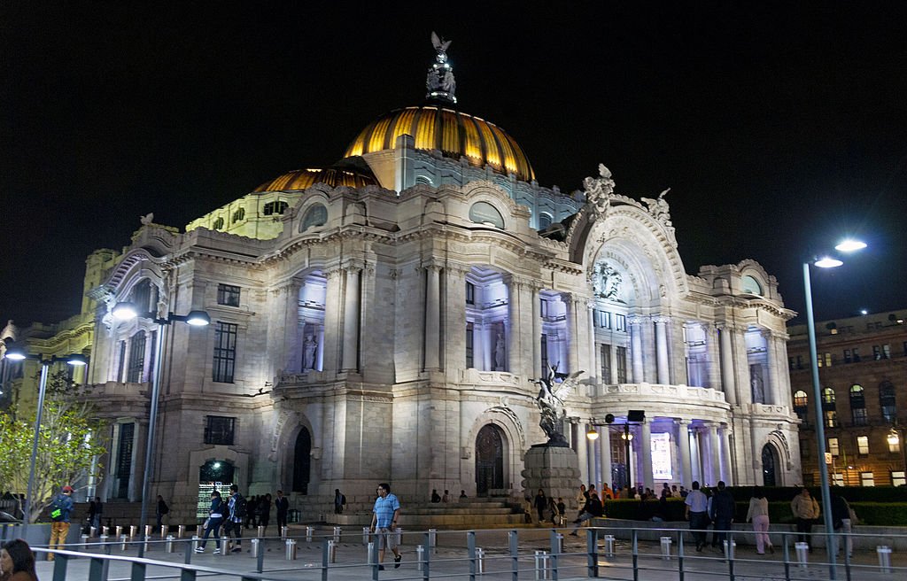 Palacio de Bellas Artes, Mexico City, at night