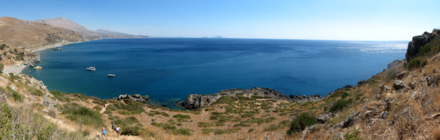 Vista sul Mar Libico scendendo verso la spiaggia di Preveli.