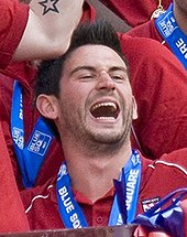 McLaughlin with the victory parade that followed York City's victory in the 2012 Conference Premier play-off final Patrick McLaughlin 21-05-2012 1.jpg