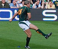 Percy Montgomery, born in Walvis Bay, playing for the Springboks. Percy Montgomery.JPG