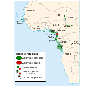 Map of petroleum and natural gas within West Africa Petroleum regions - West Africa map-fr.svg