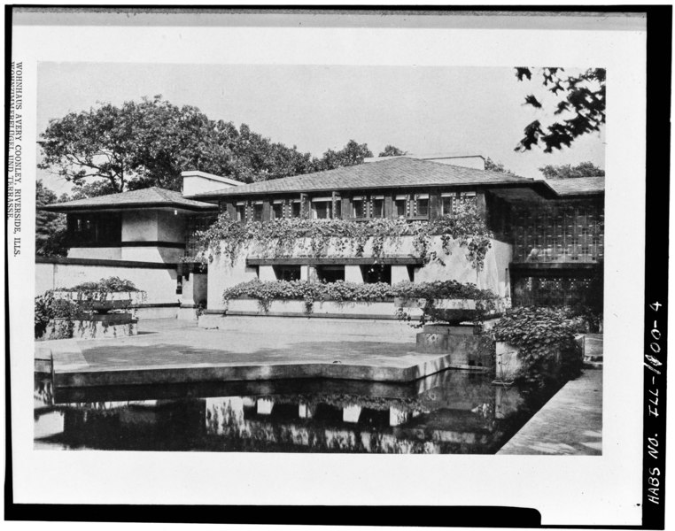 File:Photocopy of photograph, plate -117 TERRACE FRONT - Avery Coonley House, 300 Scottswood Road, 281 Bloomingbank Road, Riverside, Cook County, IL HABS ILL,16-RIVSI,2-4.tif