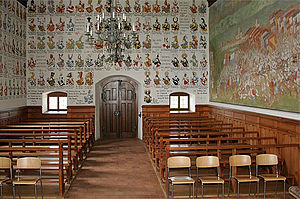 Intérieur de la Chapelle de la bataille de St-Jacques à Sempach, chapelle commémorative de la bataille de Sempach