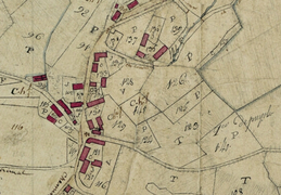 Plan cadastral de 1809 du centre de Bourréac