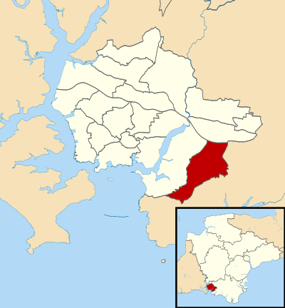 Location of Plymstock Dunstone ward