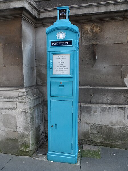 File:Police telephone box by St Lawrence Jewry in City of London.jpg