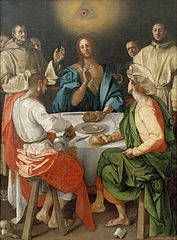 Supper at Emmaus, a 1525 Jacopo Pontormo painting using the Eye of Providence