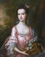 Rachel Busk, later Mrs Richard Milnes (d. 1835), half-length, wearing a pink dress and holding flowers