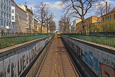 U2 subway line ramp on Schönhauser Allee.