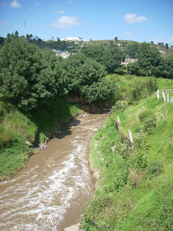 The Samalá River flowing through the outskirts of Quetzaltenango city