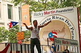 Ricky Martin at the annual Puerto Rican parade in New York City Ricky Martin at the National Puerto Rican Day Parade.jpg