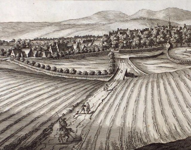 An illustration from the 1690s showing the runrig system in operation in Haddington