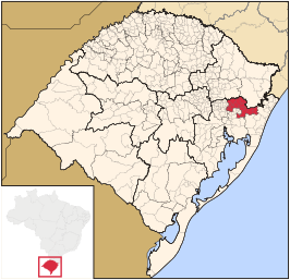 Ligging van de Braziliaanse microregio Gramado-Canela in Rio Grande do Sul