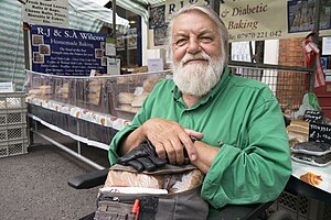 Robert Wyatt at Louth market 2013.jpg