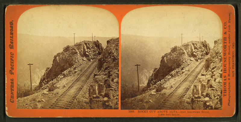 File:Rocky cut above Alta, and American River, 2,000 feet below, by Thomas Houseworth & Co..png