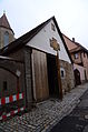 Gable-sided half-timbered barn