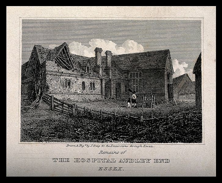 File:Ruins of Audley End hospital, Essex. Engraving and drawing b Wellcome V0012155.jpg