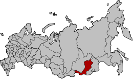 Die ligging van Boerjatië in Rusland.