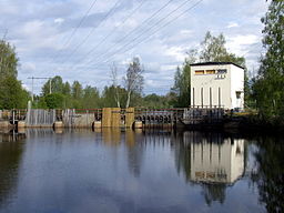 Kraftverk i Siikajoki vid Ruukinkoski