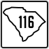 South Carolina Highway 116 marker