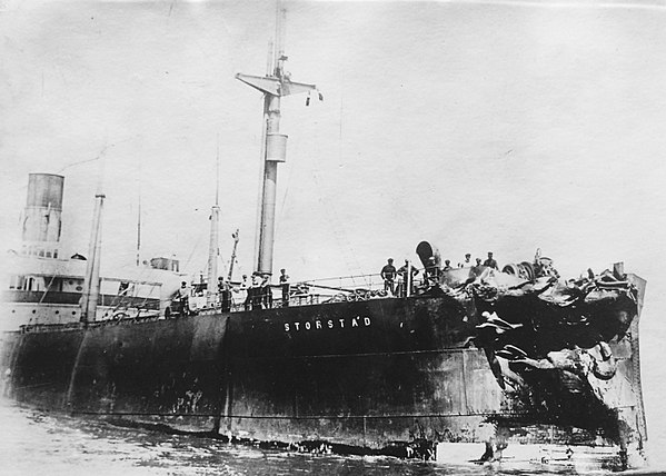 Damage sustained by Storstad after its collision with Empress of Ireland.