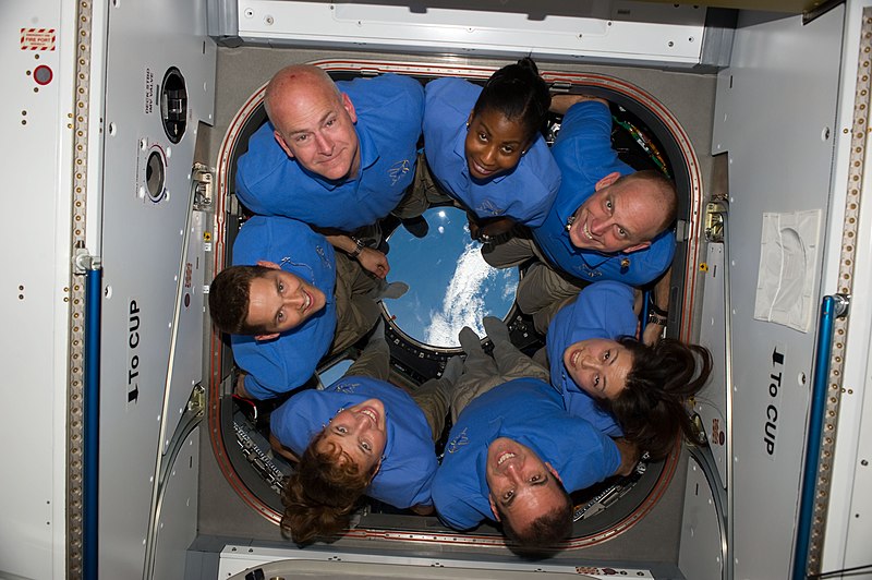 File:STS-131 crew members in ISS Cupola.jpg