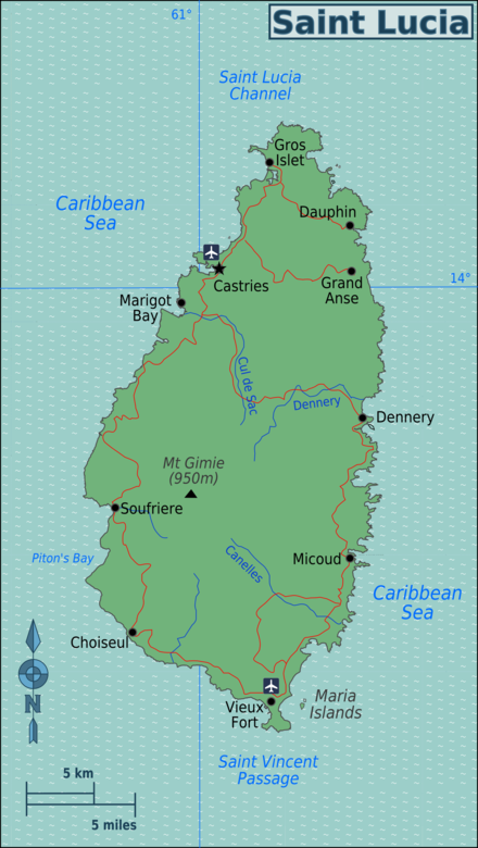 Map of Saint Lucia