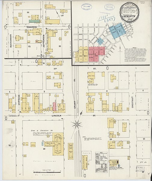 File:Sanborn Fire Insurance Map from Lafayette, Lafayette Parish, Louisiana. LOC sanborn03345 002-1.jpg