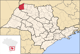 Ligging van de Braziliaanse microregio Jales in São Paulo