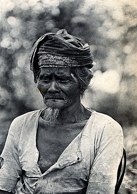 Sarawak; a native Land Dayak chief. Photograph. Wellcome V0037472.jpg