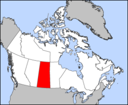 Map of Canada with Saskatchewan சஸ்காச்சுவான் highlighted