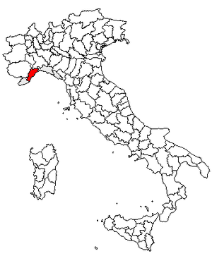Savona-provinsen på kartan