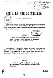 Friedrich Schiller , Ode à la joie, 1874    
