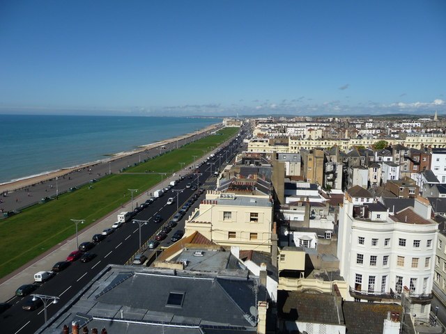 Image: Sea front view of Hove from top of building in Brighton   geograph.org.uk   1504722
