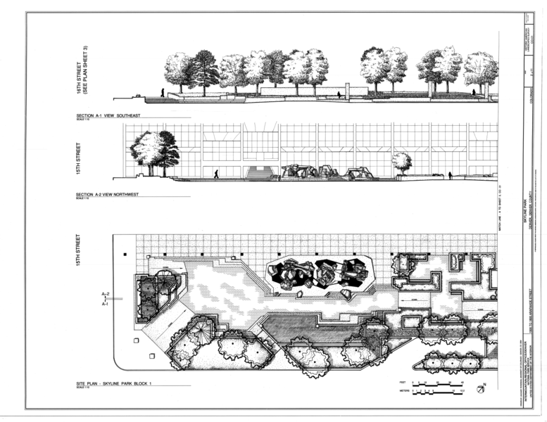 File:Site Plan, Block 1, and Sections - Skyline Park, 1500-1800 Arapaho Street, Denver, Denver County, CO HALS CO-1 (sheet 2 of 11).png