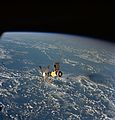 Skylab fotografovaný posádkou misie Skylab 2 pri odlete