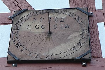 Sundial at Trendelburg town hall, Germany