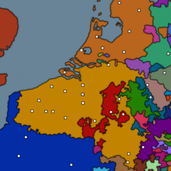 The Spanish Netherlands (yellow) in 1600