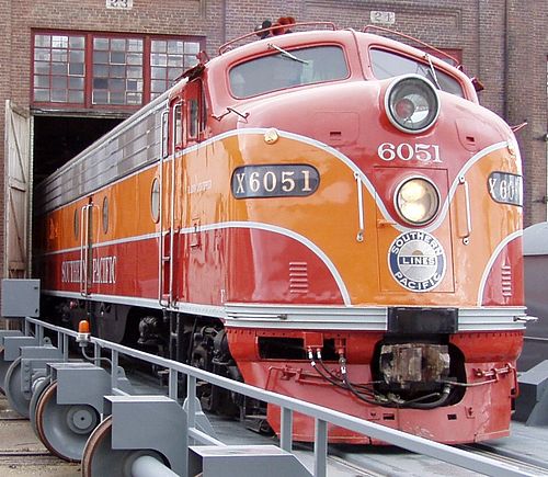 Southern Pacific #6051 EMD E9 painted in Daylight color scheme