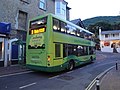 The rear of Southern Vectis 1116 Bembridge Ledge (HW58 ATO), a Scania CN270UD 4x2 EB OmniCity (built 2008) in the High Street, Ventnor, Isle of Wight on route 3. The lower half of it's island thinker has been removed.