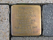 Stumbling stone Friedrich Bergermann, 1, Balkenstrasse 13, City, Dortmund.jpg