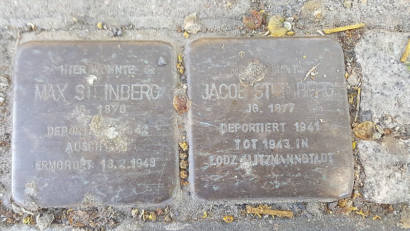 File:Stolperstein Max, Jacob Steinberg.jpg